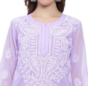 Elegant Lavender Chikankari Kurta
