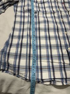 Men's check blue white Shirt