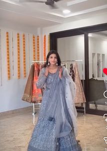 Elegant Grey Embroidered Lehenga Choli
