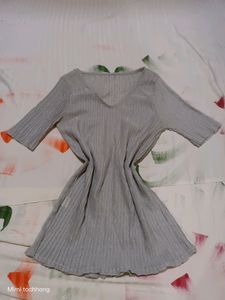 See Through Shimmer Grey Top
