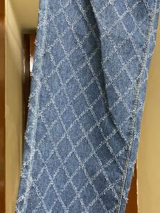 Diamond Pattern Denim Jeans