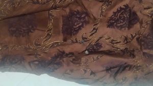 Elegant Brown &amp; Gold Embellished Dress