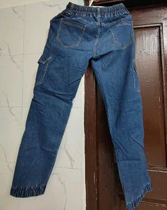 Stylish Blue Denim Cargo Pants