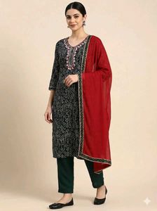 Embellished Bandhani Print Kurta