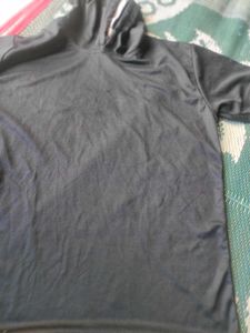 women Black two  T-Shirt with Striped Sleeves