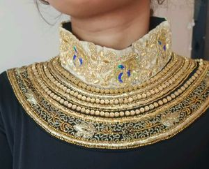 Elegant Black Embellished Neck Gown
