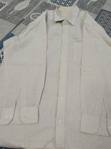 Men's Beige Linen Shirt