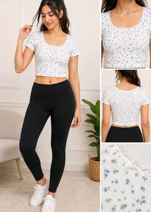 H&M Cute Floral Crop Top