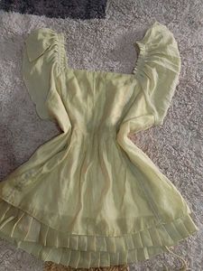 Light Yellow Ruffled Sleeve Top
