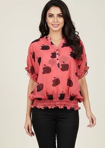 Pink Apple Print Top
