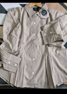 combo Beige Button-Up Top and bag