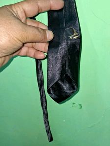 Sleek Black Satin Tie