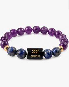 Aquarius Zodiac Beaded Bracelet