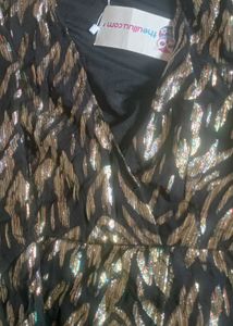 Elegant Black &amp; Gold Sequin Maxi Dress