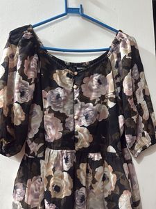 Floral Print Peplum Top
