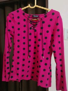 Pink Polka Dot Top