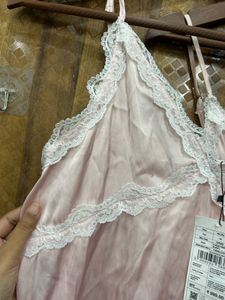 Pink Lace Trim Camisole Top
