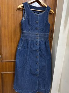 Denim Button-Front Dress