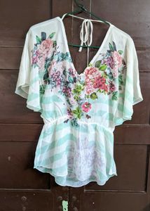 Flowy Floral Print Top
