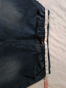 Blue Denim Cargo Joggers