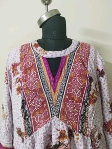 Boho Floral V-Neck Peasant Blouse