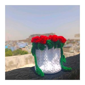 Crochet Rose Bouquet Pouch