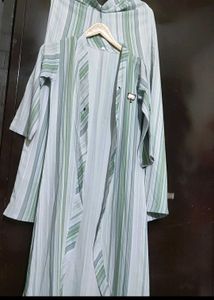 Light Olive & Grey Striped Co-Ords Set For 30 Bust