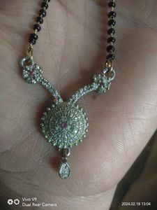 Elegant Silver &amp; Black Mangalsutra Set