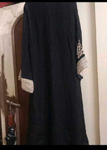 Elegant Black Kurta with Silver Embellishments