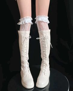 White Lace over the Knee socks