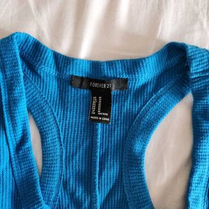 Blue Racerback Mini Bodycon Dress
