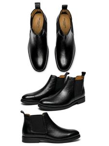 Men's Black Leather Chelsea Boots