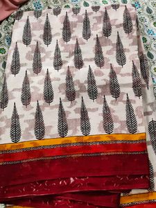 jamdani saree block printed
