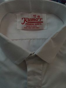 Classic White Men's Full Sleeves Shirt