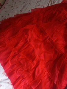 Red Ruffled Ethnic Skirt
