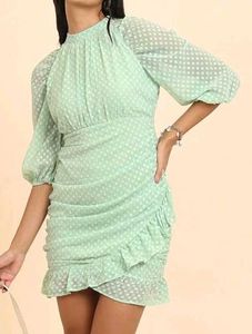 Mint Green Ruched Dress