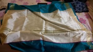 Saree - Blue &amp; White(New)