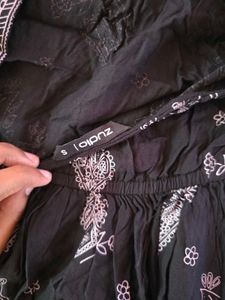 Black Printed Bohemian Style Dress