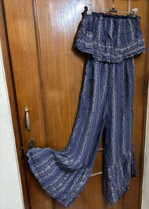 Floral Women's Strapless Ruffle Jumpsuit