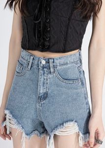 Distressed Denim Shorts