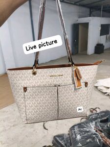 Michael Kors Denim Blue Pocket Tote Bag
