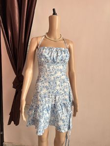 Blue Floral Mini Dress