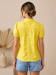 Charming Yellow Floral Blouse