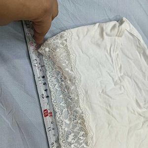 😍 Comfortable White Lace Trim Briefs