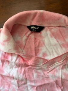 Pink &amp; White Tie-Dye Long Sleeve Top
