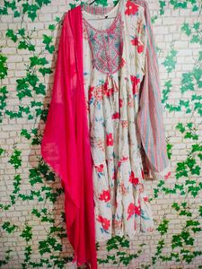 Floral Print Set with Dupatta