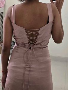 Elegant Pink Satin Maxi Dress