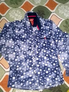 Boys Blue Polka Dot Shirt