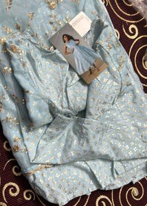 Light Blue Embroidered Kurti
