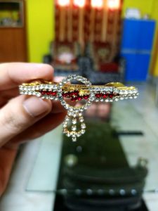 Exquisite Hair Clip with Red and White Stones